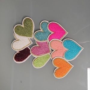 Colorful Heart Iron On Patches